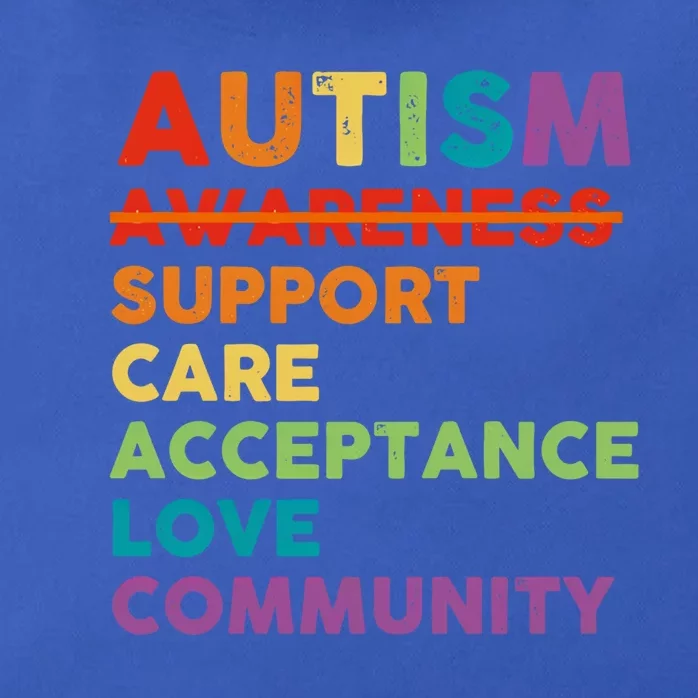 Autism Support Care Acceptance Community Autism Awareness Gift Zip Tote Bag