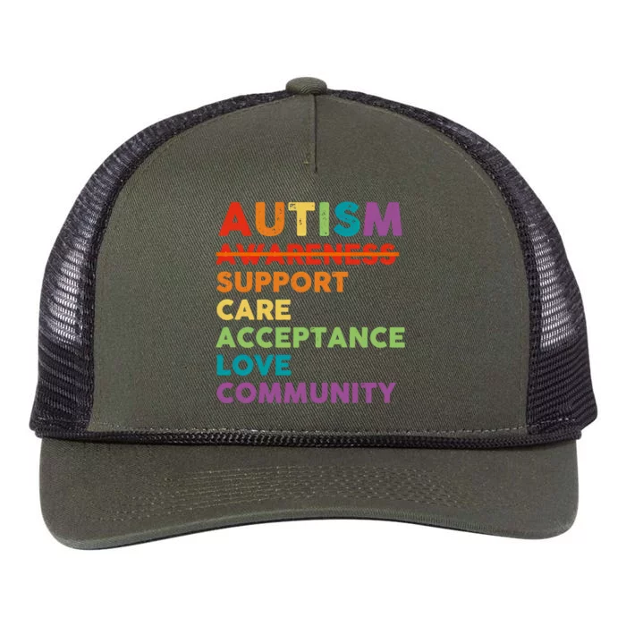 Autism Support Care Acceptance Community Autism Awareness Gift Retro Rope Trucker Hat Cap