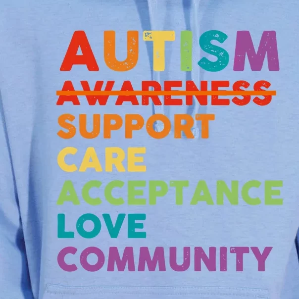 Autism Support Care Acceptance Community Autism Awareness Gift Unisex Surf Hoodie