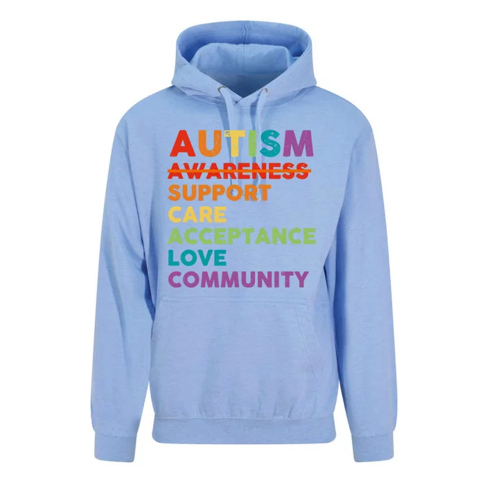 Autism Support Care Acceptance Community Autism Awareness Gift Unisex Surf Hoodie