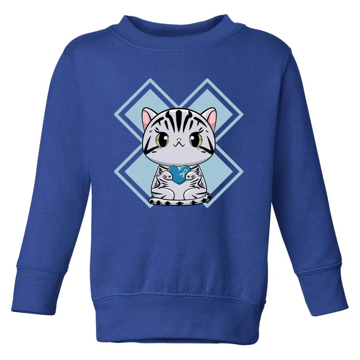 American Shorthair Cat Anime Kitten Diabetes Awareness Gift Toddler Sweatshirt