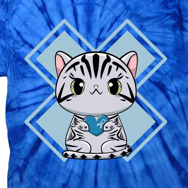 American Shorthair Cat Anime Kitten Diabetes Awareness Gift Tie-Dye T-Shirt