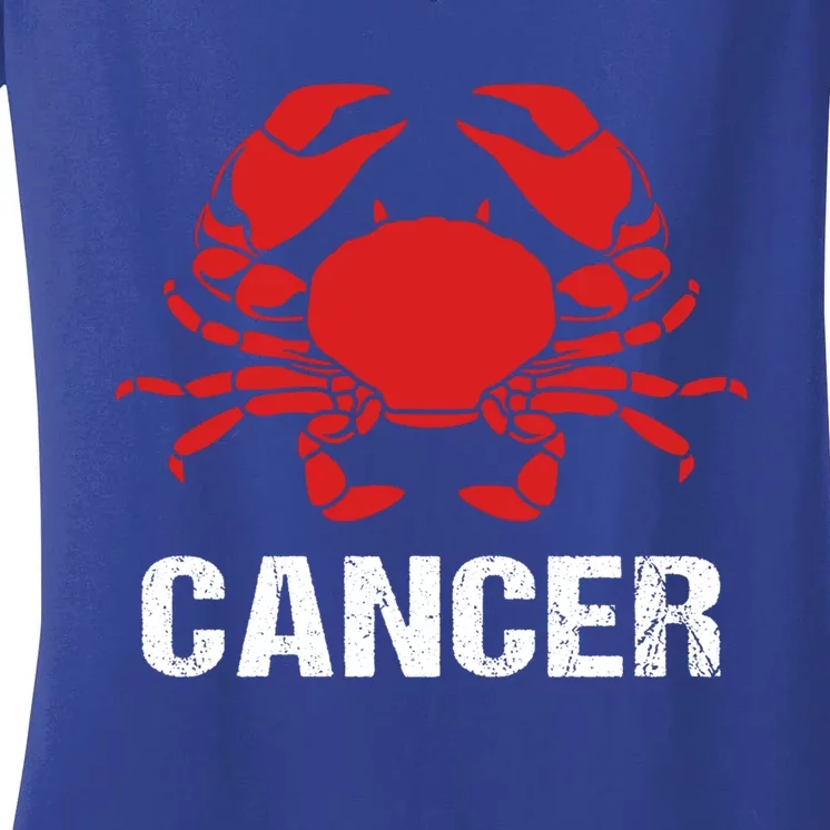 Astrological Sign Cancer Crab Zodiac Gift Women's V-Neck T-Shirt