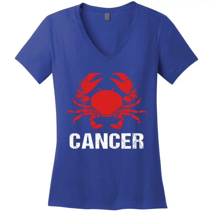 Astrological Sign Cancer Crab Zodiac Gift Women's V-Neck T-Shirt