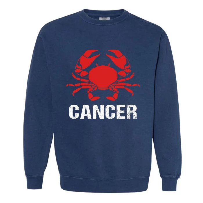 Astrological Sign Cancer Crab Zodiac Gift Garment-Dyed Sweatshirt