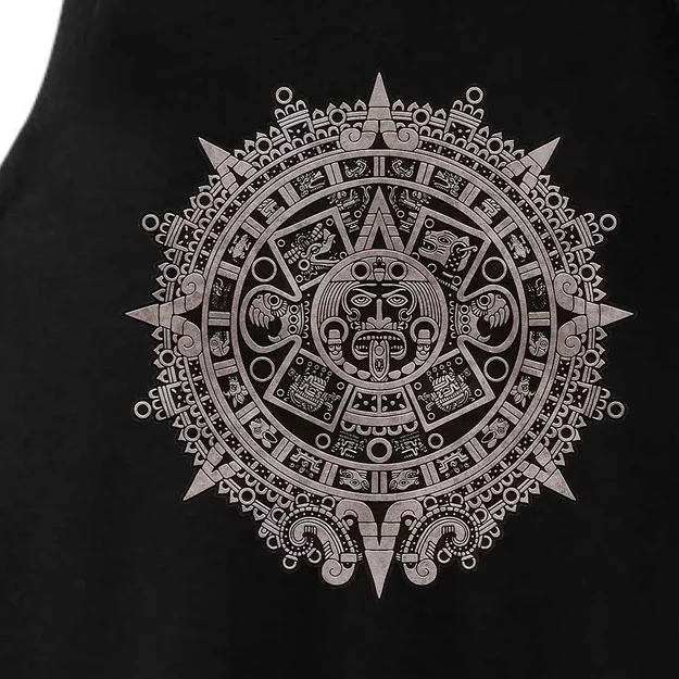 Aztec Sun Calendar Aztec Sun Stone Mayan Sun Symbol Ladies Tri-Blend Wicking Tank