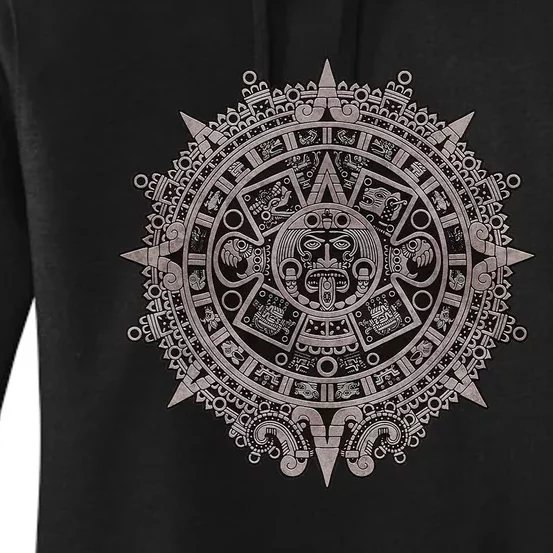 Aztec Sun Calendar Aztec Sun Stone Mayan Sun Symbol Women's Pullover Hoodie