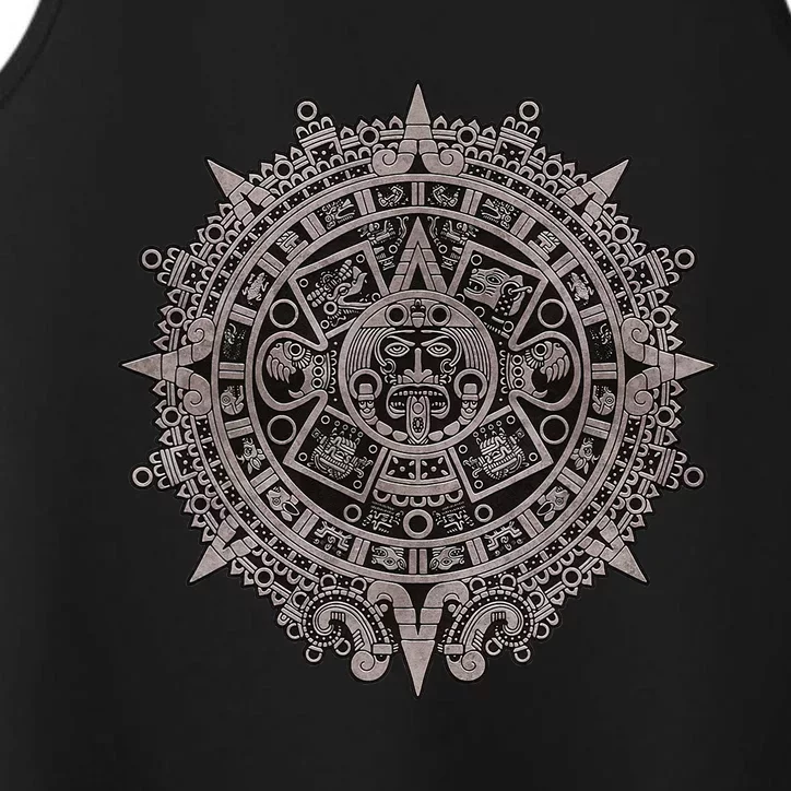 Aztec Sun Calendar Aztec Sun Stone Mayan Sun Symbol Performance Tank