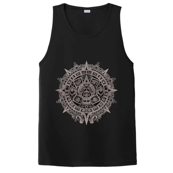 Aztec Sun Calendar Aztec Sun Stone Mayan Sun Symbol Performance Tank