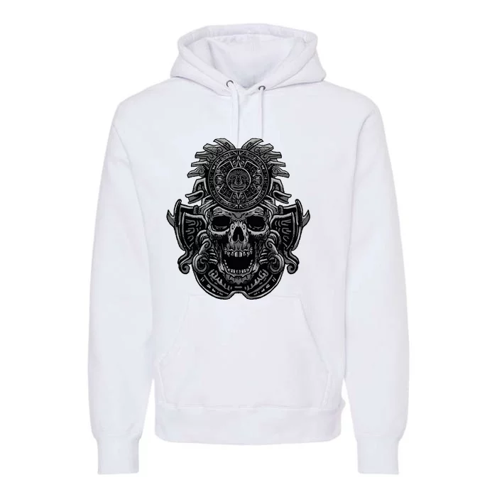 Aztec Skull Cool DeathS Head Skeleton Inca Maya Gift Idea Premium Hoodie