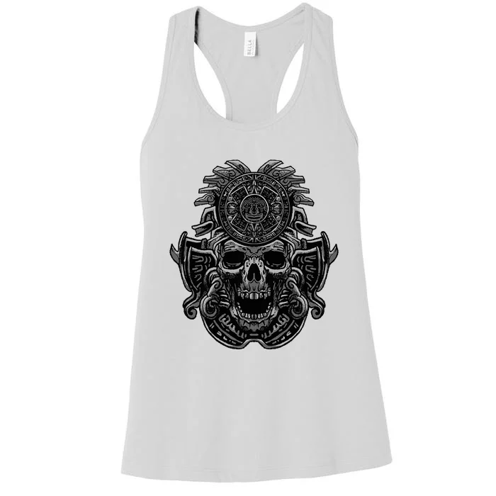 Aztec Skull Cool DeathS Head Skeleton Inca Maya Gift Idea Women's Racerback Tank