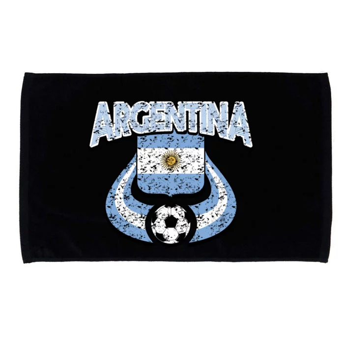 Argentina Soccer Country Flag Shield Argentinian Pride Gift Microfiber Hand Towel