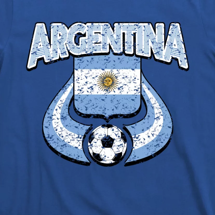 Argentina Soccer Country Flag Shield Argentinian Pride Gift T-Shirt