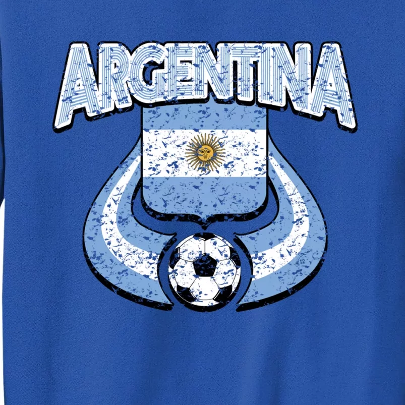 Argentina Soccer Country Flag Shield Argentinian Pride Gift Tall Sweatshirt