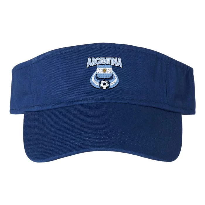 Argentina Soccer Country Flag Shield Argentinian Pride Gift Valucap Bio-Washed Visor