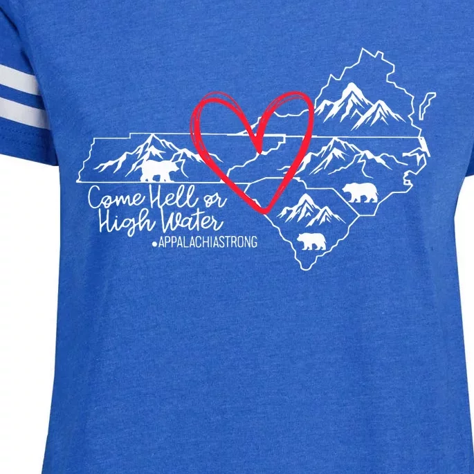 Appalachia Strong Come Hell Or High Water United Mountain Enza Ladies Jersey Football T-Shirt