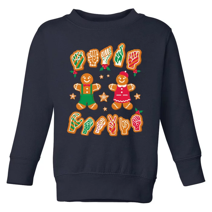 ASL Student Christmas American Sign Language Smart Cookie Toddler Sweatshirt