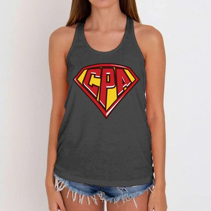 Accountant Superhero CPA T Finance Tee Women's Knotted Racerback Tank