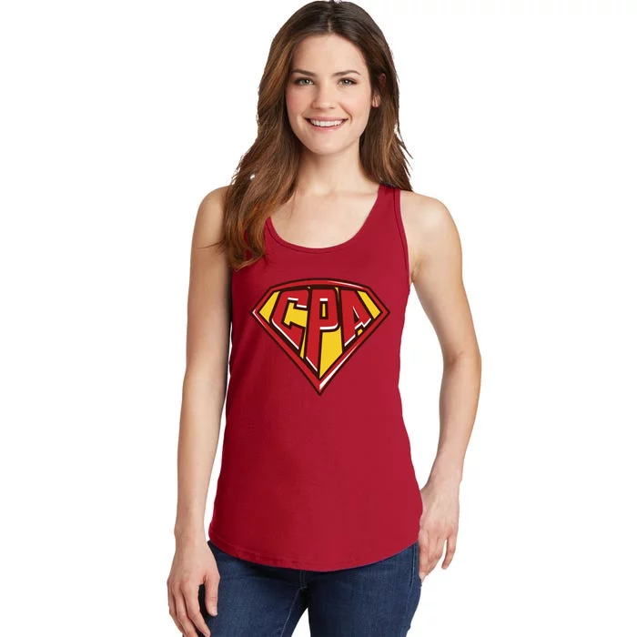 Accountant Superhero CPA T Finance Tee Ladies Essential Tank