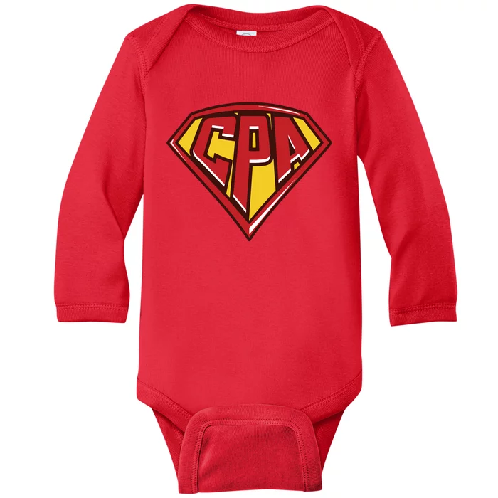 Accountant Superhero CPA T Finance Tee Baby Long Sleeve Bodysuit