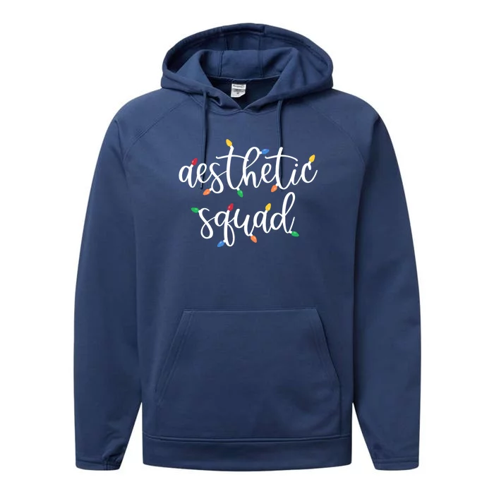 Aesthetic Squad Christmas Dealer Holiday Nurse Injector Funny Gift Performance Fleece Hoodie