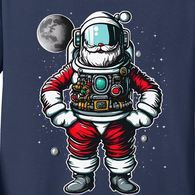 Astronaut Santa Christmas Xmas Space Lovers Kids Long Sleeve Shirt