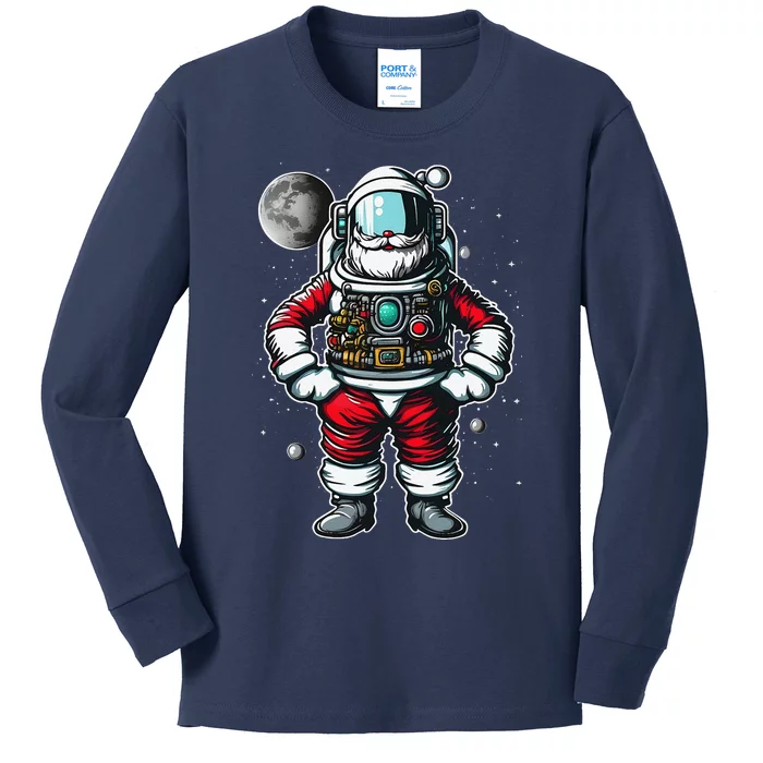 Astronaut Santa Christmas Xmas Space Lovers Kids Long Sleeve Shirt