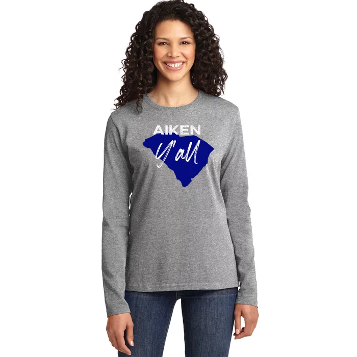 Aiken South Carolina YAll Sc Palmetto State Road Trip Ladies Long Sleeve Shirt