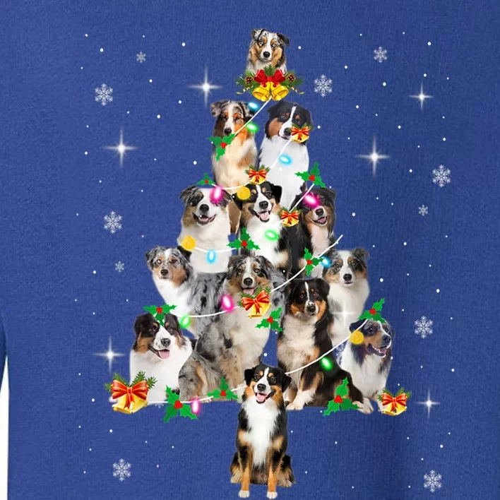 Australian Shepherd Christmas Tree Lights Xmas Pajama Dog Cool Gift Toddler Sweatshirt