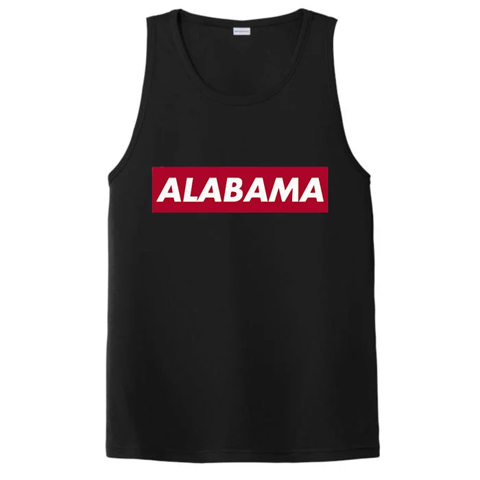 Alabama State Crimson Box Graphic Design Performance Tank