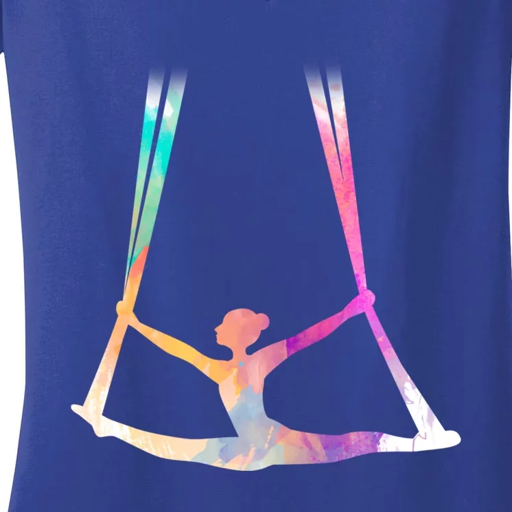 Aerial Silks Circus Yoga Cute Gift Women's V-Neck T-Shirt