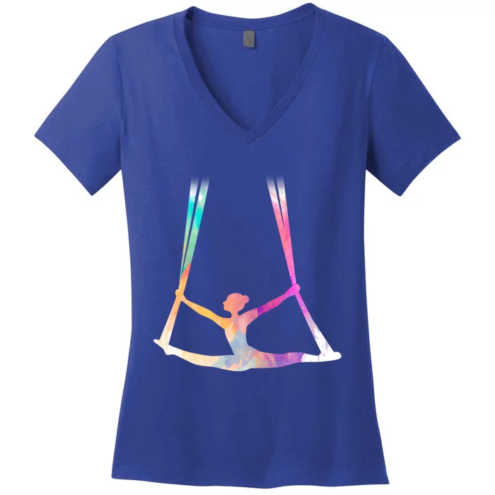 Aerial Silks Circus Yoga Cute Gift Women's V-Neck T-Shirt