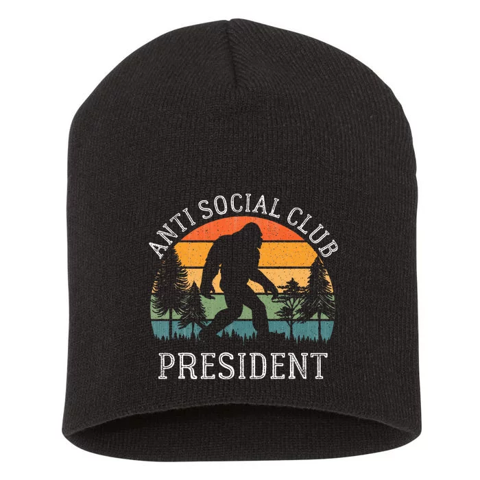 Anti Social Club President Antisocial Funny Bigfoot Short Acrylic Beanie