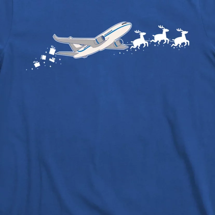 Airplane Santa Christmas Sleigh Funny Airplane Xmas Great Gift T-Shirt