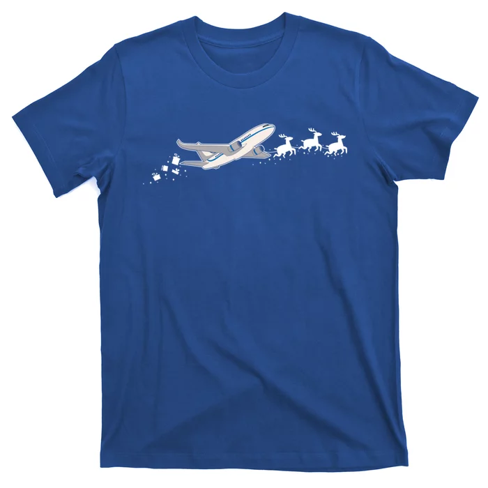 Airplane Santa Christmas Sleigh Funny Airplane Xmas Great Gift T-Shirt