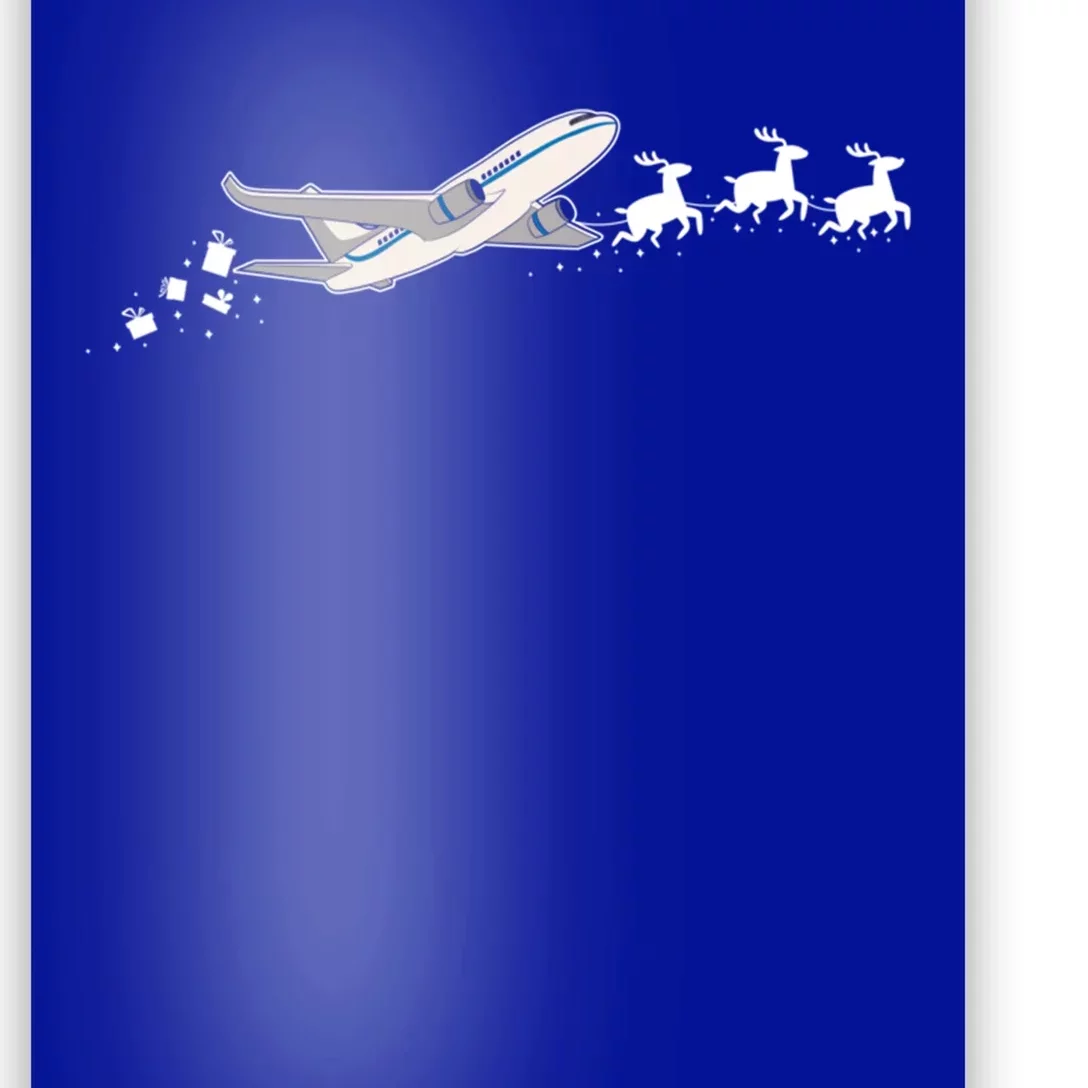 Airplane Santa Christmas Sleigh Funny Airplane Xmas Great Gift Poster