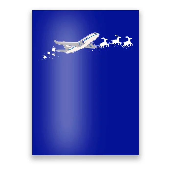 Airplane Santa Christmas Sleigh Funny Airplane Xmas Great Gift Poster