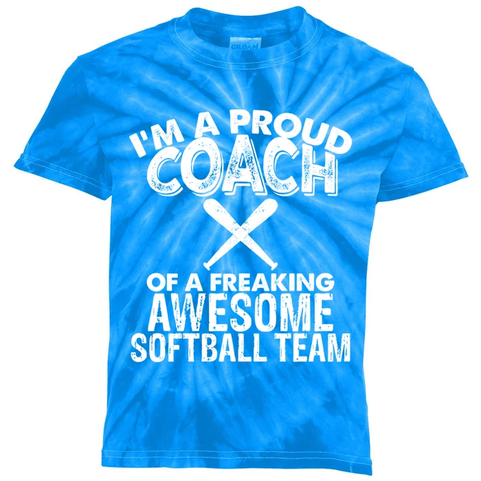 Appreciation Softball Coach Gift Kids Tie-Dye T-Shirt