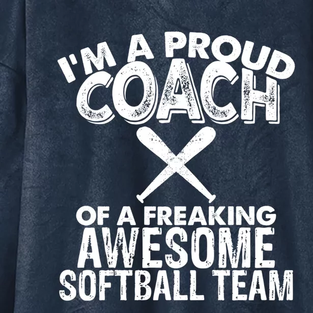 Appreciation Softball Coach Gift Hooded Wearable Blanket