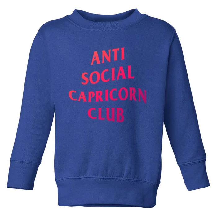 Anti Social Capricorn Club Birth Sign Capricorn Zodiac Gift Toddler Sweatshirt