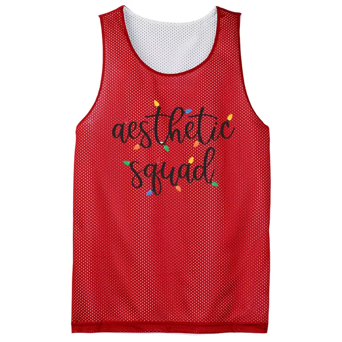 Aesthetic Squad Christmas Lights Happy Holiday Season Mesh Reversible Basketball Jersey Tank