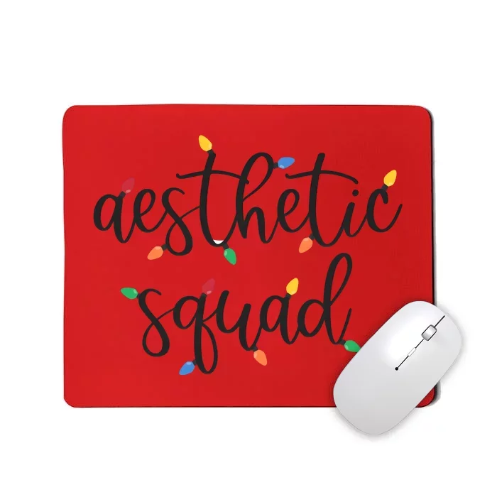 Aesthetic Squad Christmas Lights Happy Holiday Season Mousepad