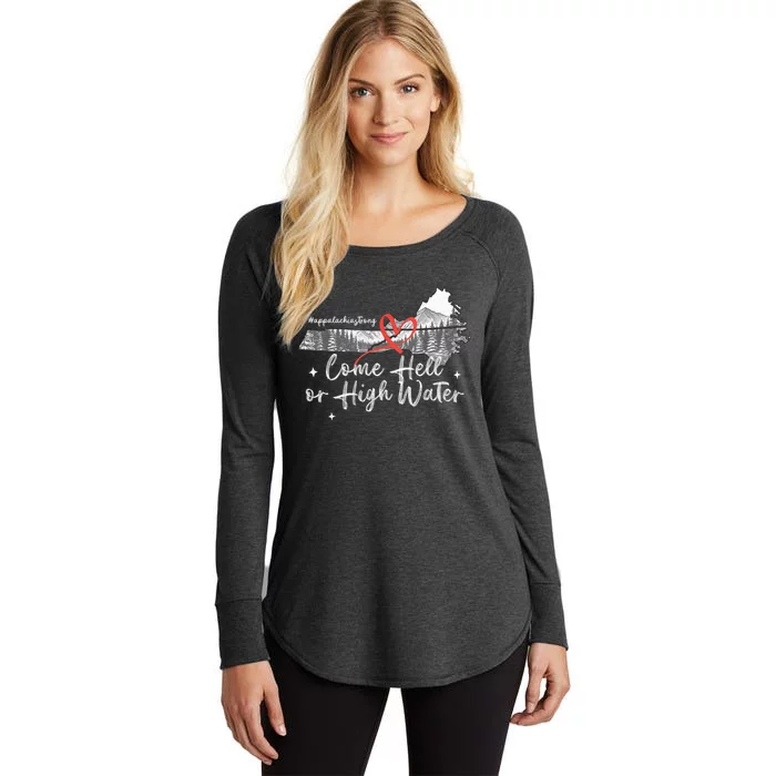 Appalachia Strong Come Hell Or High Water Mountain Nc Vn Tn Women's Perfect Tri Tunic Long Sleeve Shirt