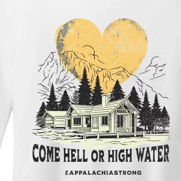 Appalachia Strong Come Hell Or High Water Mountain Womens CVC Long Sleeve Shirt