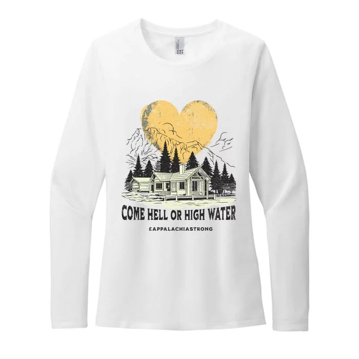 Appalachia Strong Come Hell Or High Water Mountain Womens CVC Long Sleeve Shirt