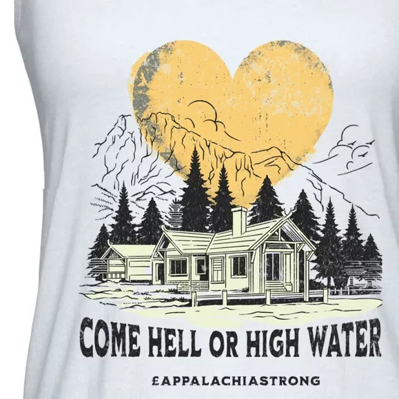 Appalachia Strong Come Hell Or High Water Mountain Ladies Essential Flowy Tank