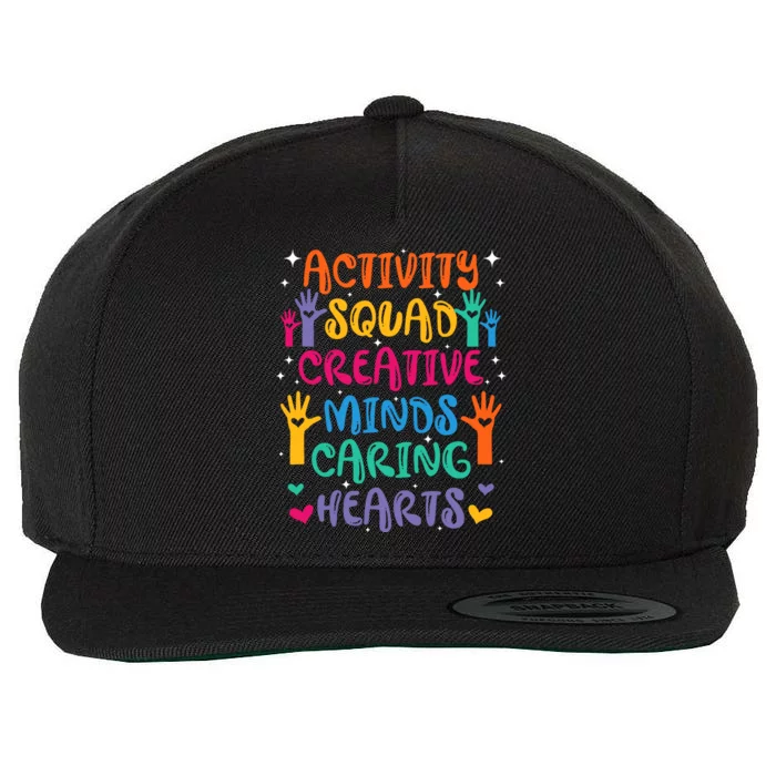 Activity Squad Creative Minds Caring Activities Assistant Wool Snapback Cap