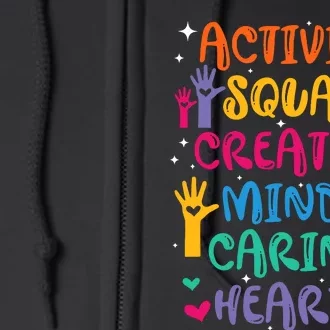 Activity Squad Creative Minds Caring Activities Assistant Full Zip Hoodie