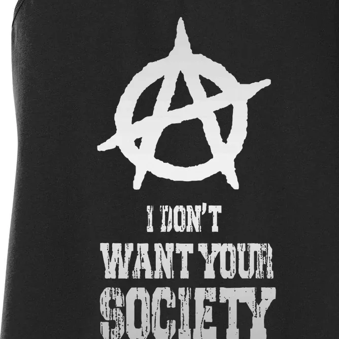 Anarchy Sign Chaos Punks Punk Rock Anarchy Women's Racerback Tank