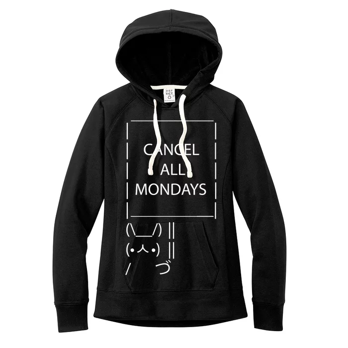 ASCII Bunny Cancel All Mondays Women's Fleece Hoodie